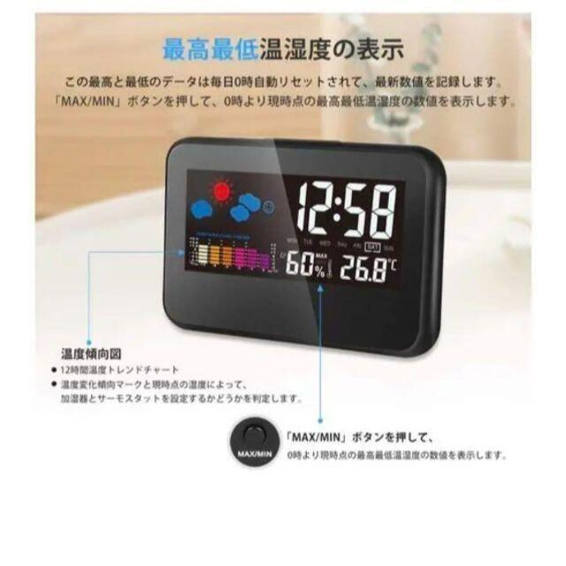 高品質 デジタル時計 時計 目覚まし時計置時計湿度計 USB給電単4電池