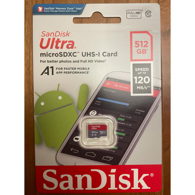 SanDisk(サンディスク)の【返金保証有】サンディスク マイクロSD Ultra512GB スマホ/家電/カメラのスマートフォン/携帯電話(その他)の商品写真