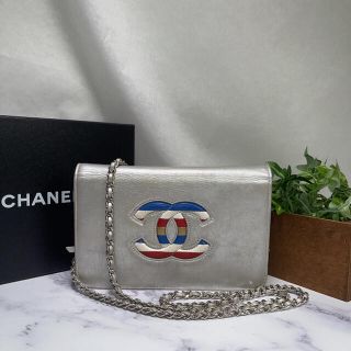 シャネル(CHANEL)のCHANEL✨シャネル　エアライン　チェーンウォレット　シルバー(ショルダーバッグ)