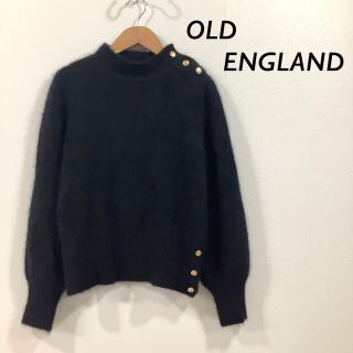 オールドイングランド(OLD ENGLAND)の【美品】OLD  ENGLAND ショルダーゴールドボタンウールニット ブラック(ニット/セーター)