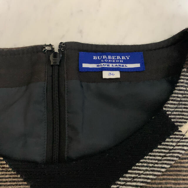 BURBERRY BLUE LABEL(バーバリーブルーレーベル)の【美品】BURBERRY BLUELABEL チェック ワンピース 36 S レディースのワンピース(ロングワンピース/マキシワンピース)の商品写真