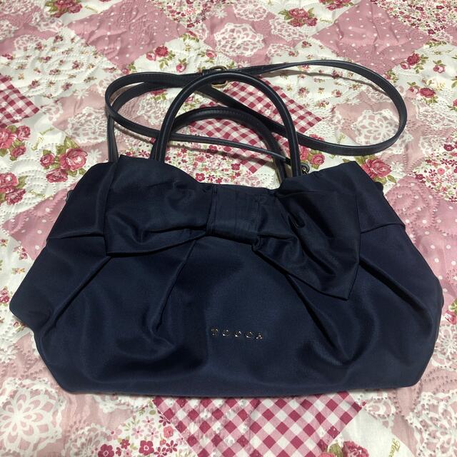 TOCCA - 美品TOCCA リボンショルダーバッグ　ネイビー