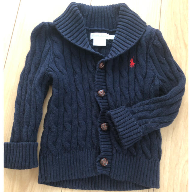 Ralph Lauren(ラルフローレン)のラルフローレン ケーブル編み　カーディガン　12M キッズ/ベビー/マタニティのベビー服(~85cm)(カーディガン/ボレロ)の商品写真