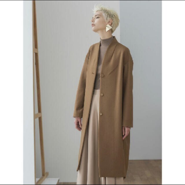 Ameri VINTAGE  SIMPLE NOCOLLAR COAT