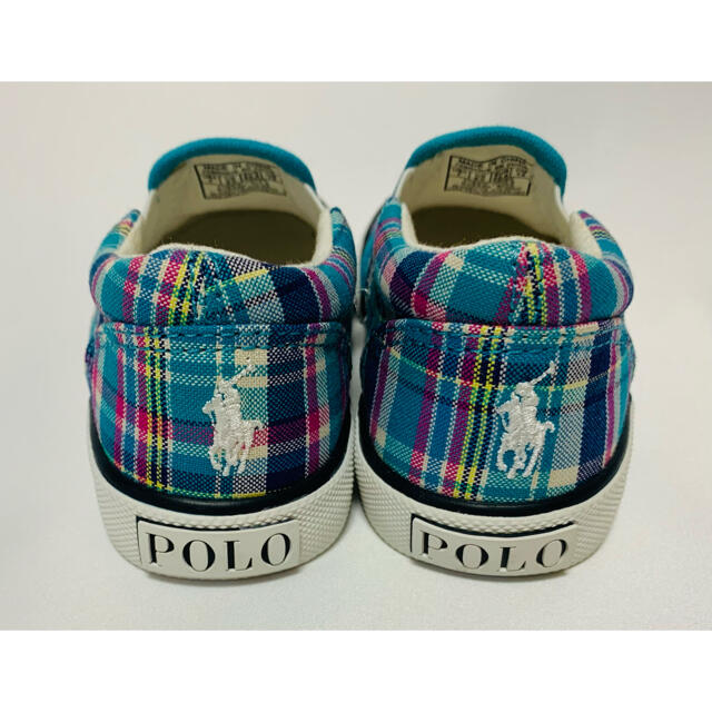 POLO RALPH LAUREN(ポロラルフローレン)の【美品】ポロ ラルフローレン Polo キッズ スニーカー ターコイズマルチ キッズ/ベビー/マタニティのベビー靴/シューズ(~14cm)(スニーカー)の商品写真