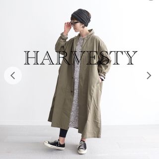 HARVESTY チノクロスオーバーコート(ロングコート)