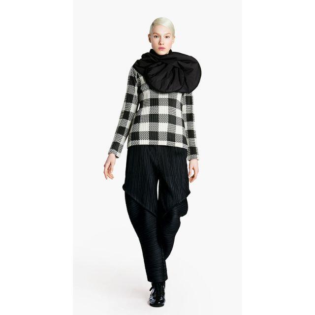 プリーツプリーズ イッセイミヤケ 14AW ブロックチェックプリーツカットソー