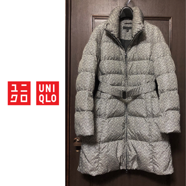 UNIQLO(ユニクロ)の美品【UNIQLO】ユニクロ ヘリンボーン ダウンコート レディースのジャケット/アウター(ダウンコート)の商品写真