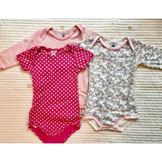 プチバトー(PETIT BATEAU)のプチバトーロンパース　肌着3点(ロンパース)