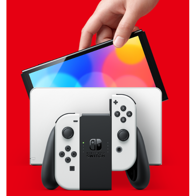 Nintendo Switch(ニンテンドースイッチ)の新品 Nintendo Switch（有機ELモデル）ホワイト エンタメ/ホビーのゲームソフト/ゲーム機本体(家庭用ゲーム機本体)の商品写真