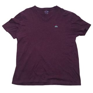 ラコステ(LACOSTE)の【希少】ラコステ LACOSTE Tシャツ カットソー 古着 ロゴ ボルドー(Tシャツ/カットソー(半袖/袖なし))