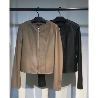 セオリー レザージャケット ノーカラージャケット(レディース)の通販