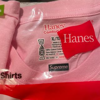 シュプリーム(Supreme)のSupreme Hanes Tagless Tees(2 Pack)  Pink(Tシャツ/カットソー(半袖/袖なし))