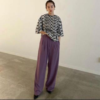 CLANE BASIC TUCK PANTSパープル0(カジュアルパンツ)