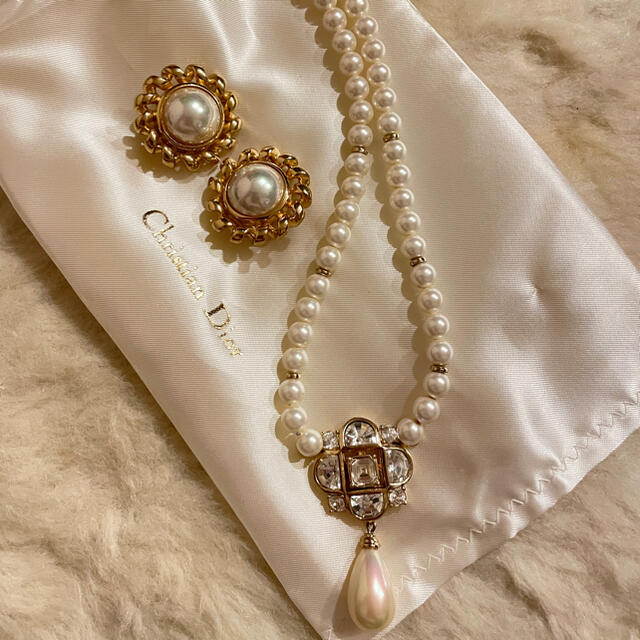 専門店では Christian Dior レア品 パールネックレス＆イヤリング