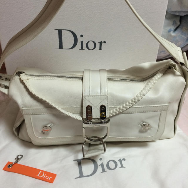 Christian Dior - ディオールしろホワイトショルダーバッグ