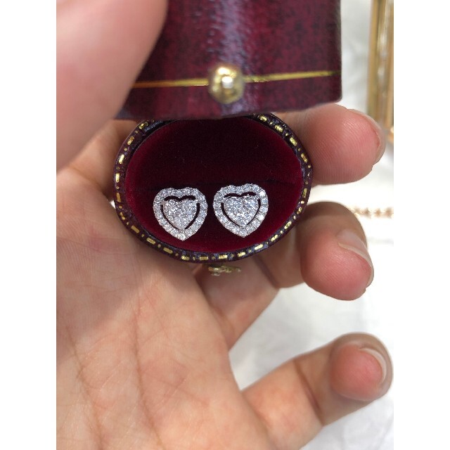 初回限定】 ハート形 天然ダイヤモンドピアス0.6ct k18の通販 by 天然