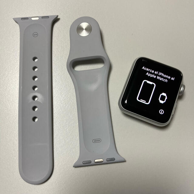 Apple Watch(アップルウォッチ)のApple Watch3 38mm GPSモデル シルバー スマホ/家電/カメラのスマートフォン/携帯電話(その他)の商品写真
