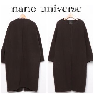 ナノユニバース(nano・universe)のナノユニバース ノーカラーコート ロングコート ダークグリーン(ロングコート)