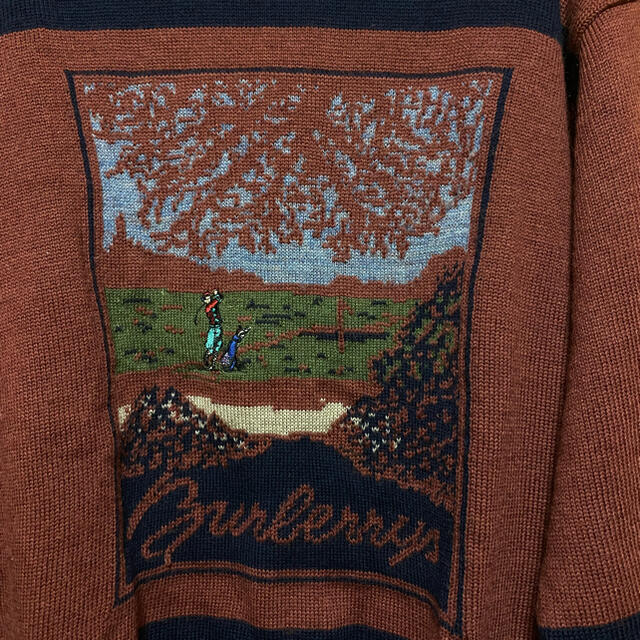 BURBERRY(バーバリー)のオールド Burberrys バーバリー ゴルファー編 ウール ニット セーター メンズのトップス(ニット/セーター)の商品写真