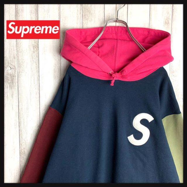 supreme Sロゴ マルチカラー スウェット パーカー Sサイズ