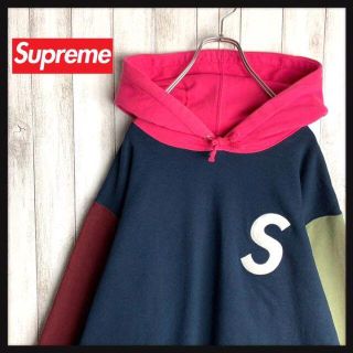 【即完売モデル】Supreme Sロゴ マルチカラー 刺繍ロゴ 希少 パーカー