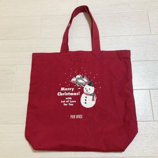 ピンクハウス(PINK HOUSE)のピンクハウス　雪だるまXmas トートバッグ　赤(トートバッグ)