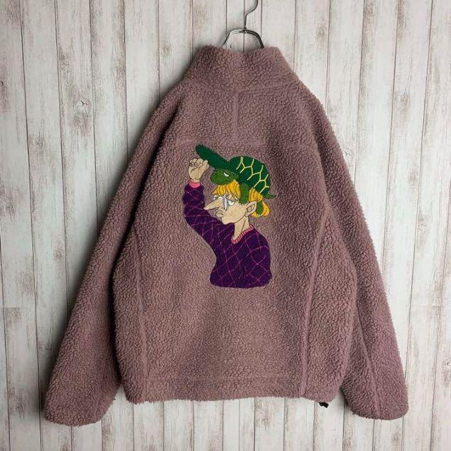 希少デザイン】レフトアローン☆バック刺繍ロゴ ボアジャケット 入手