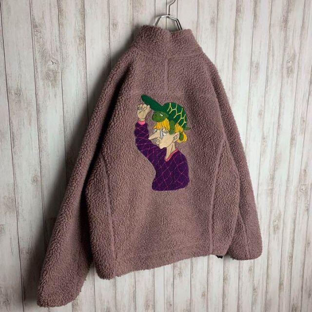 希少デザイン】レフトアローン☆バック刺繍ロゴ ボアジャケット 入手