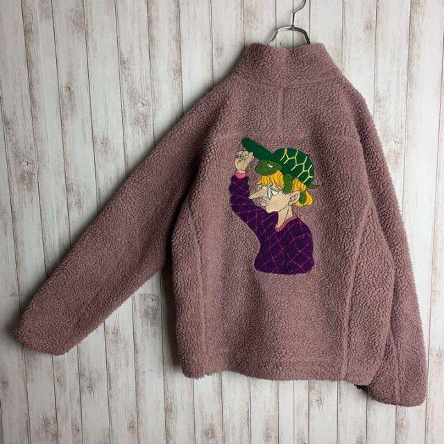 希少デザイン】レフトアローン☆バック刺繍ロゴ ボアジャケット 入手