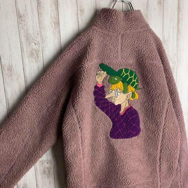 希少デザイン】レフトアローン☆バック刺繍ロゴ ボアジャケット 入手