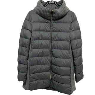 美品 HERNO ヘルノ レディース ニット襟 フード付き ダウンコート