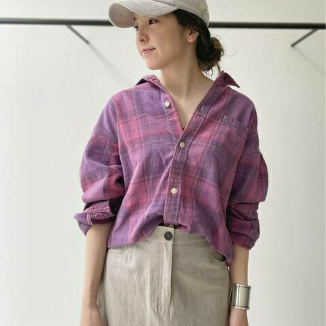 L'Appartement DEUXIEME CLASSE(アパルトモンドゥーズィエムクラス)のREMI RELIEF/レミレリーフ　Check Shirt　ピンク レディースのトップス(シャツ/ブラウス(長袖/七分))の商品写真