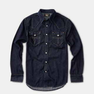 ダブルアールエル(RRL)のRRL  RALPH LAUREN  コンチョボタン  デニムシャツ(シャツ)