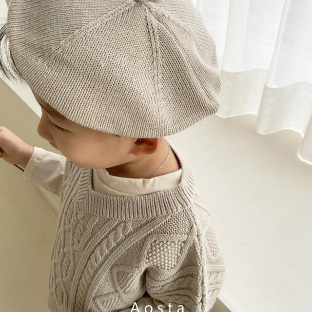 韓国子供服　knit vest  light gray  新品　キッズベスト キッズ/ベビー/マタニティのキッズ服男の子用(90cm~)(ニット)の商品写真