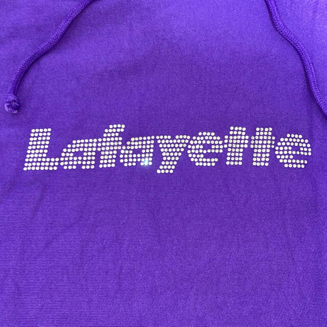 HUF(ハフ)の美品 Lサイズ Lafayette ラインストーン ロゴ パーカー 紫 メンズのトップス(パーカー)の商品写真