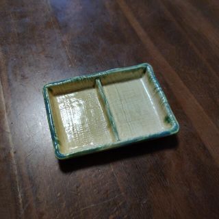 アンティーク　アート　仕切付小皿(陶芸)