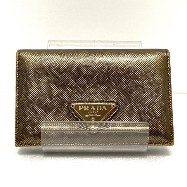 PRADA(プラダ) 名刺入れ - ゴールド レザー