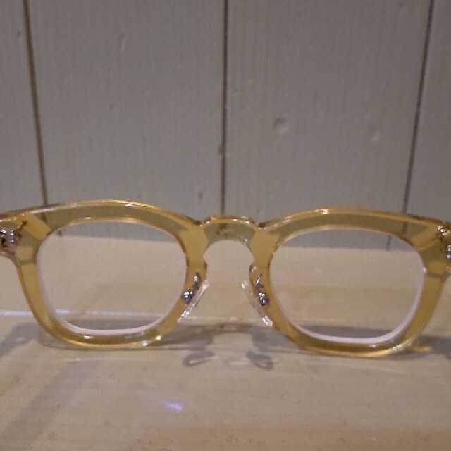 クリアイエローとブラックのメガネ メンズのファッション小物(サングラス/メガネ)の商品写真