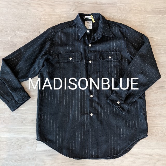 MADISONBLUE(マディソンブルー)のBoh様 マディソンブルー ハンプトン ウールシャツ 黒 レディースのトップス(シャツ/ブラウス(長袖/七分))の商品写真