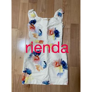 リエンダ(rienda)の【新品未使用】rienda ワンピース ドレス ホワイト 花柄(ミニワンピース)