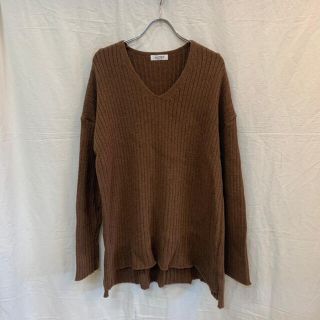 ローズバッド(ROSE BUD)のDays kyoto デイズ Vネックリブニット ゆるニット ブラウン 美品(ニット/セーター)