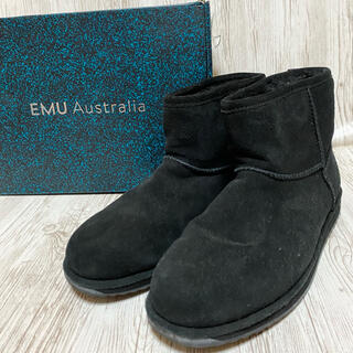 エミュー(EMU)のEMUエミュー オーストラリア ショート ムートンブーツ 27.0 黒(ブーツ)