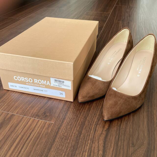 FABIO RUSCONI(ファビオルスコーニ)の新品✨CORSO ROMA,9 コルソローマ スエードパンプス レディースの靴/シューズ(ハイヒール/パンプス)の商品写真
