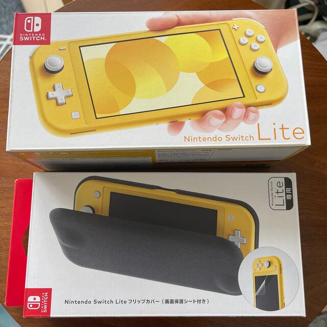 Nintendo Switch Lite イエロー、フリップカバー、フィルム付きのサムネイル