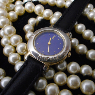 サンローラン(Saint Laurent)の【絶品】新品ベルト イヴサンローラン 腕時計 新品電池 YSL 本革レディース(腕時計)