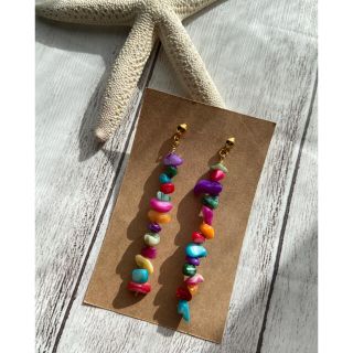 rainbow story ❤︎ロングピアス➕ネジバネイヤリング変更(ピアス)