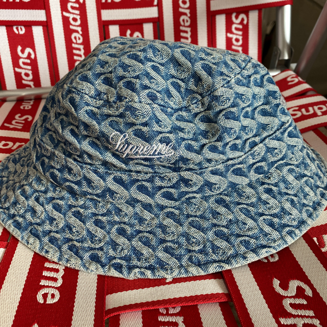 Supreme Monogram Denim Crusher Blue L帽子