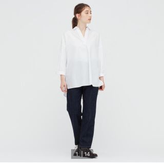 ユニクロ(UNIQLO)のユニクロ コットンリラックススキッパーシャツ M(シャツ/ブラウス(長袖/七分))