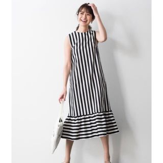 ザラ(ZARA)の【レア・完売品】アンドドットノスタルジア　マリンボーダーワンピース　ネイビー(ロングワンピース/マキシワンピース)